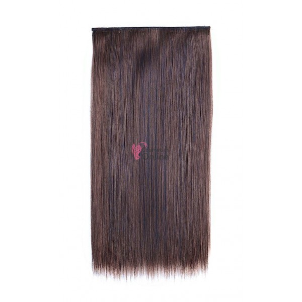 Extensie de par cu 5 Clips On delux dubla dreapta de 60 cm, Saten inchis mixt 4315230